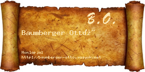 Baumberger Ottó névjegykártya